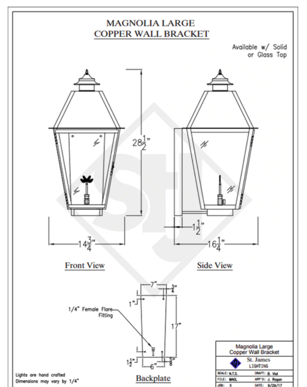 Line Drawings St. James Magnolia Lantern