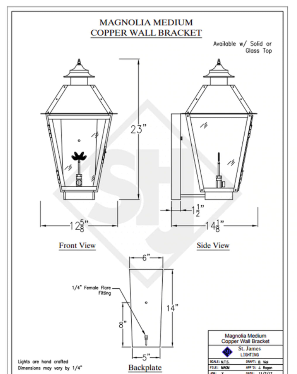 Line Drawings St. James Magnolia Lantern