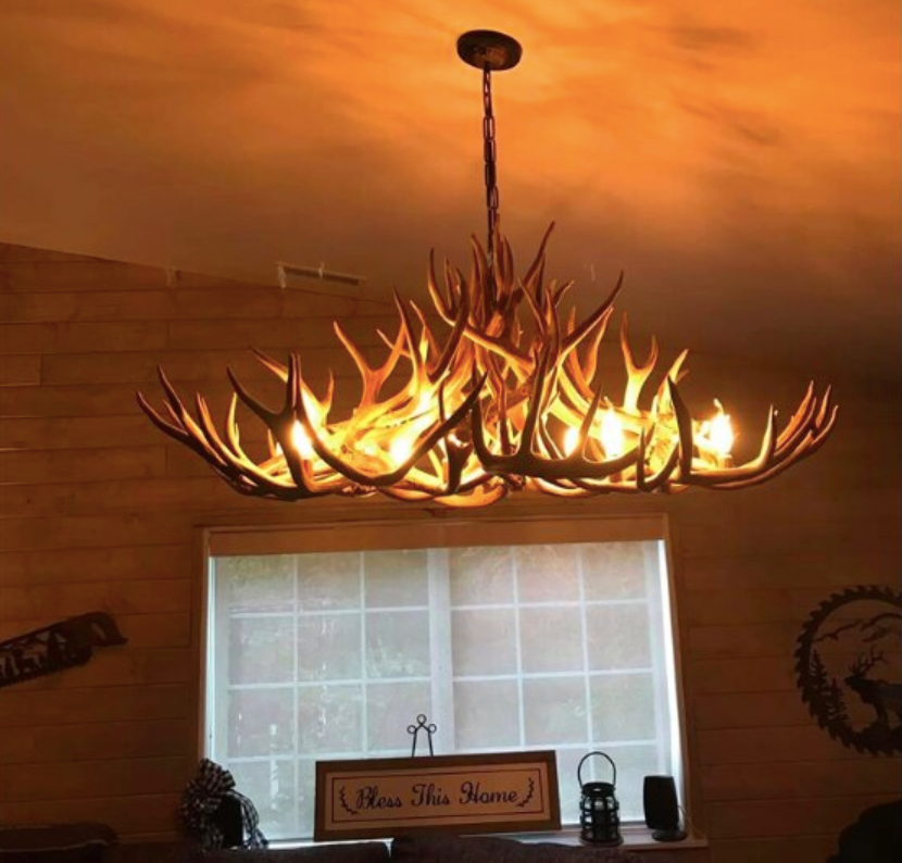 Grand Canyon Oblong Antler Chandelier 50"L,30"W,20"T, 8 Lights