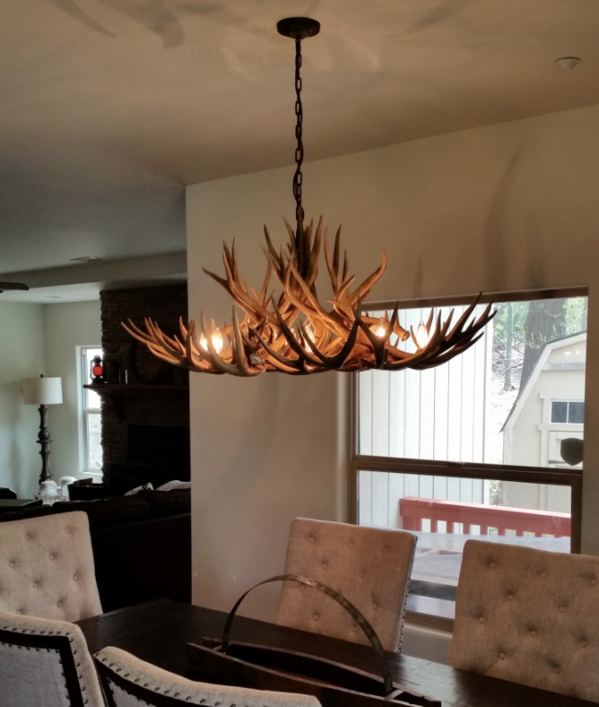 Grand Canyon Oblong Antler Chandelier 50"L,30"W,20"T, 8 Lights