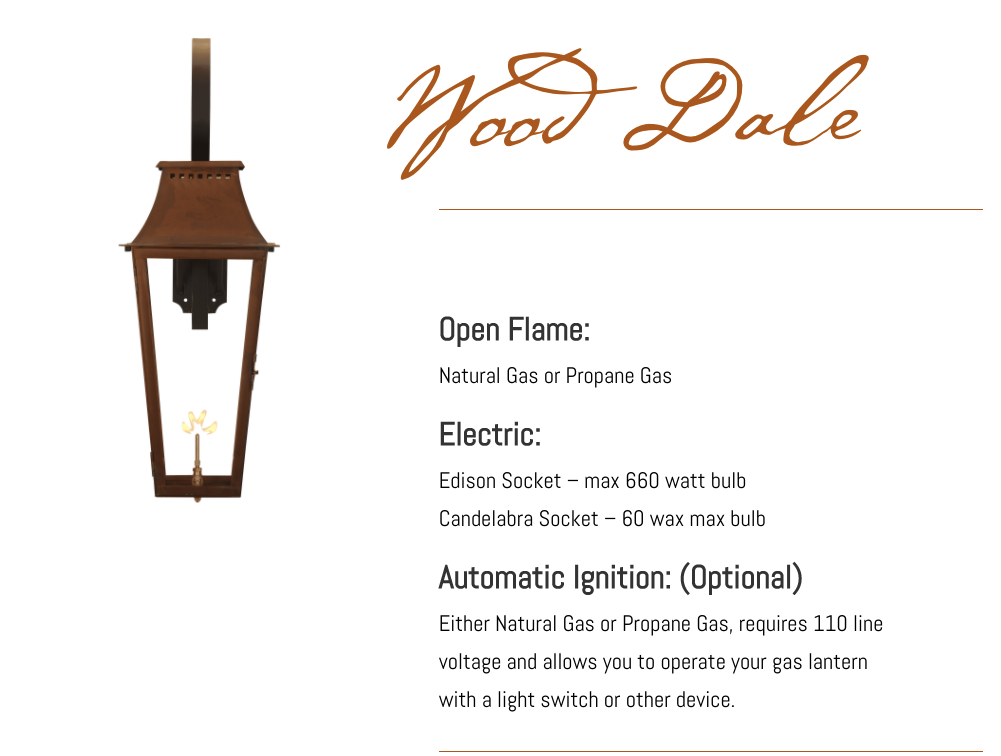 St. James Wood Dale Copper Lantern With Top Curl