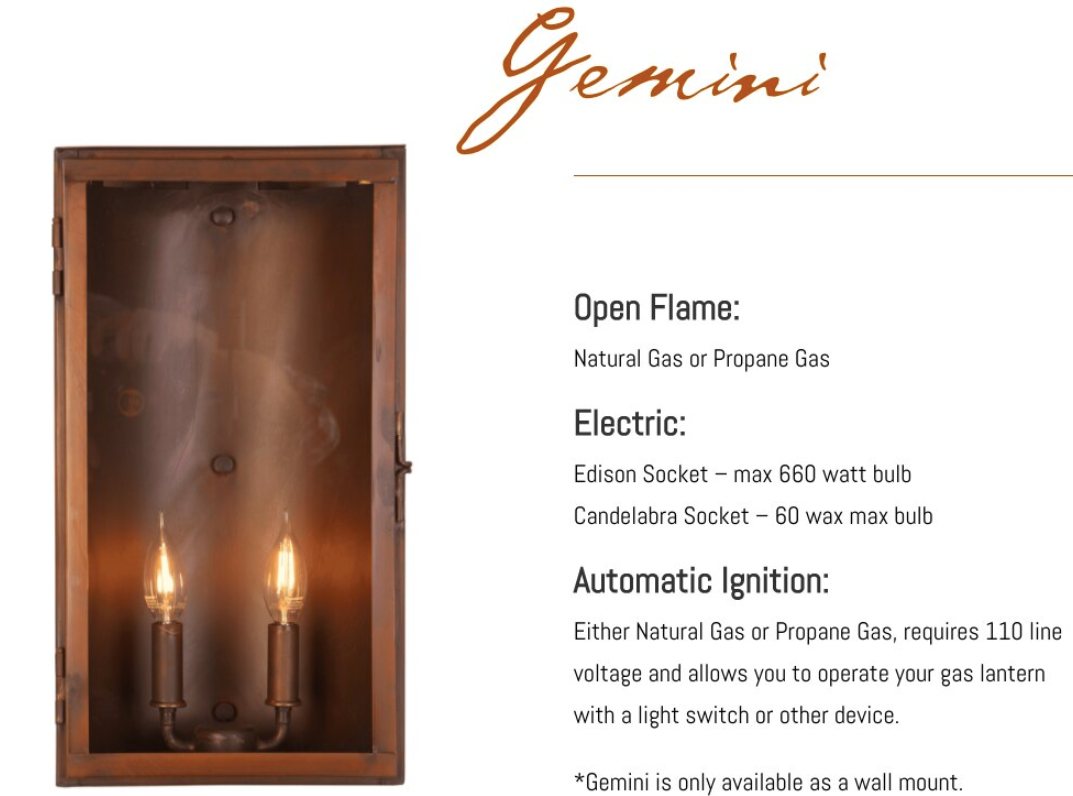 St. James Gemini Copper Lantern