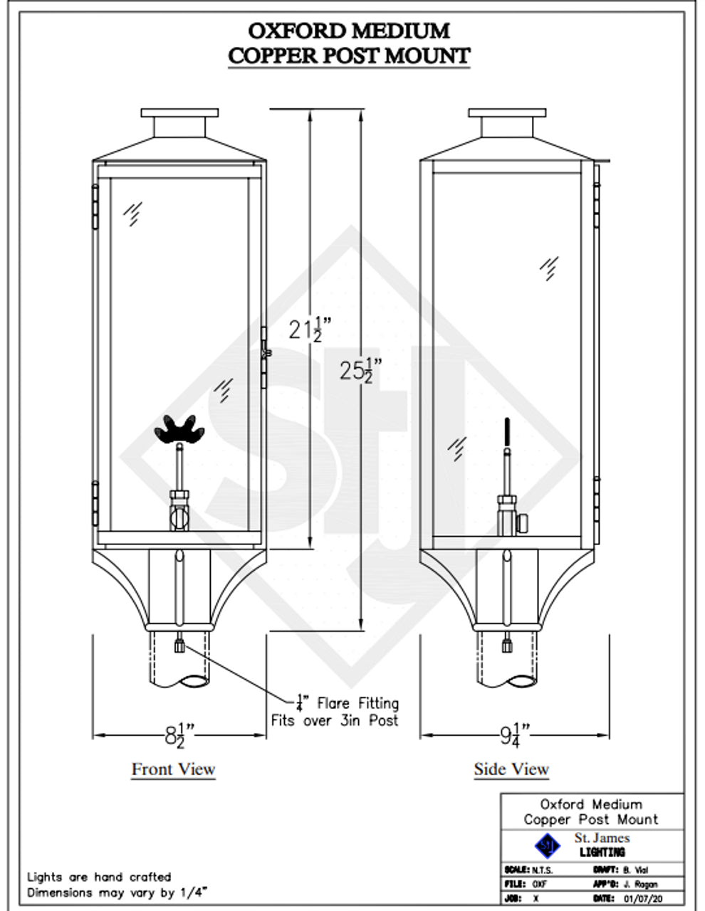 St. James Oxford Copper Outdoor Lantern
