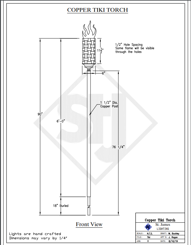 St. James Tiki Torches Custom Design