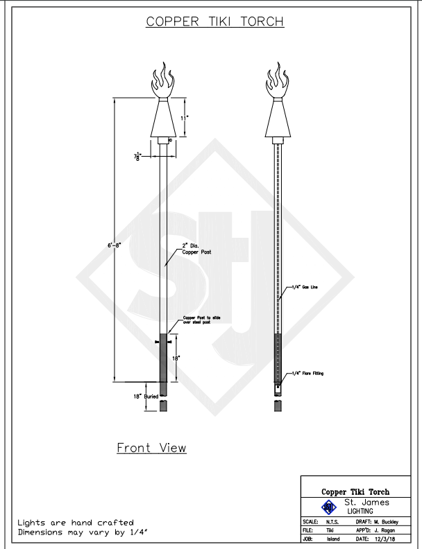 St. James Tiki Torches Custom Design
