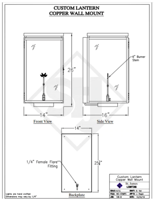 Line Drawings St. James Frisco Lantern