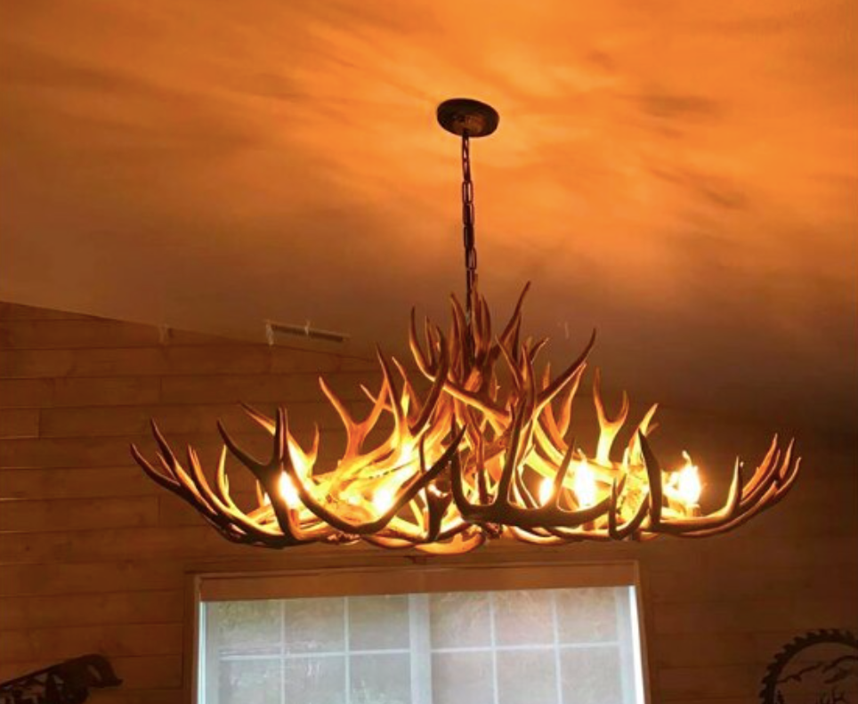 Grand Canyon Oblong Antler Chandelier 50"L,30"W,20"T, 8 Lights