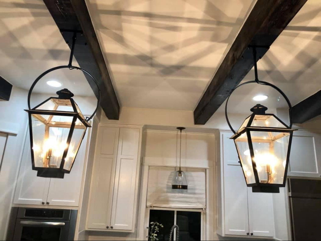 Outdoor Gas Electric Copper Lantern Kitchen Island Pendant Ceiling Light Fixture Chandelier Entryway Patio Light