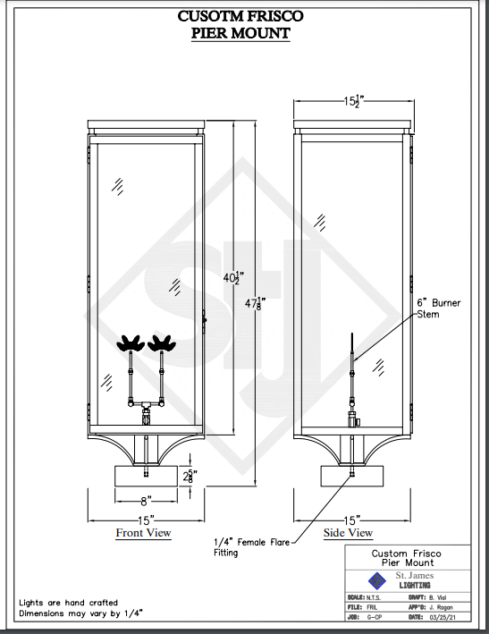 Line Drawings St. James Frisco Lantern