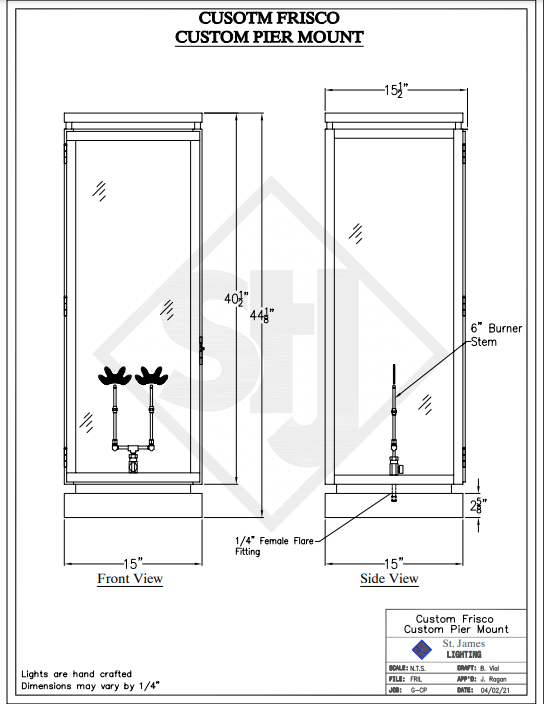 Line Drawings St. James Frisco Lantern