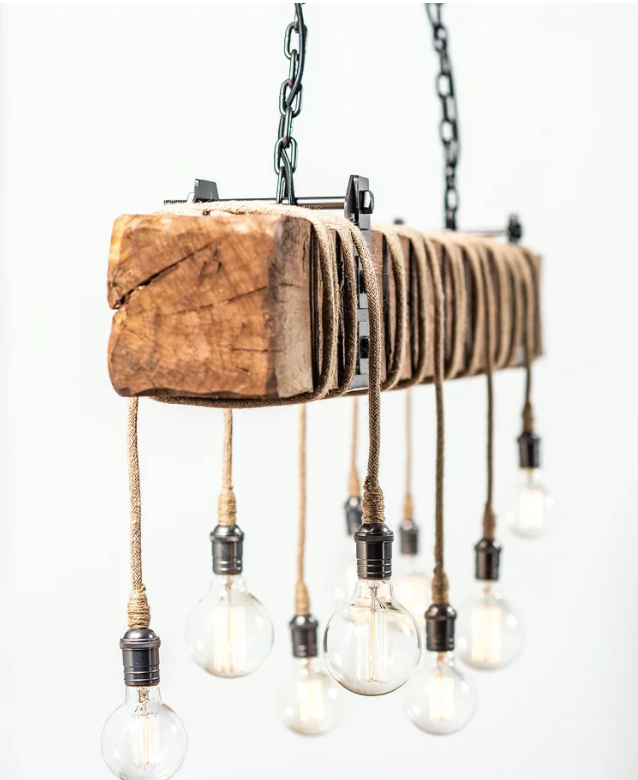Carroll by Design Wedgewood Wood Beam Chandelier
