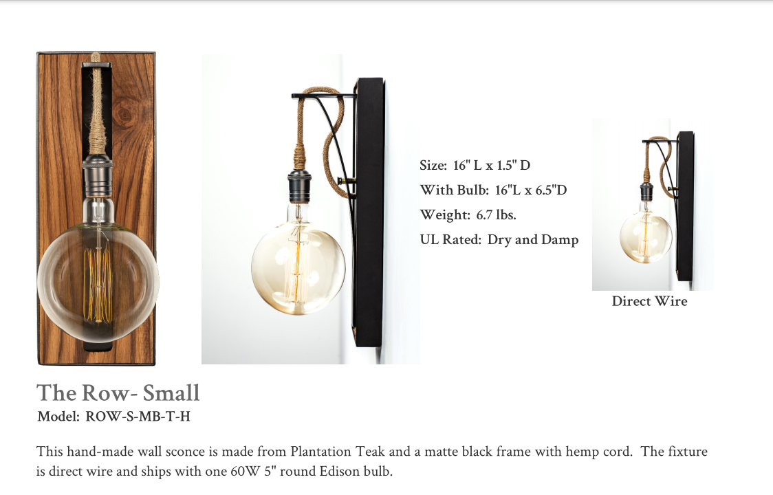 Carroll by Design Row Small Wall Sconce
