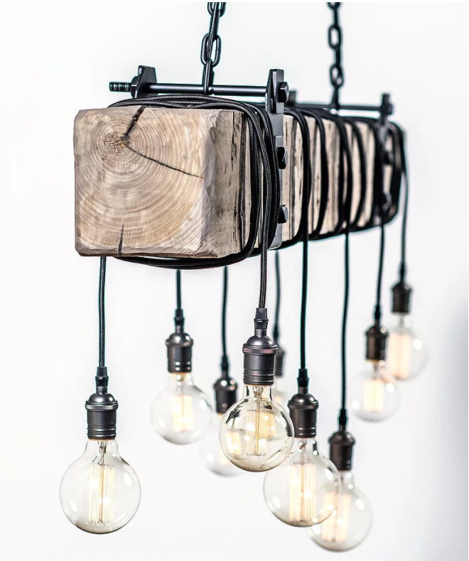 Carroll by Design Wedgewood Wood Beam Chandelier