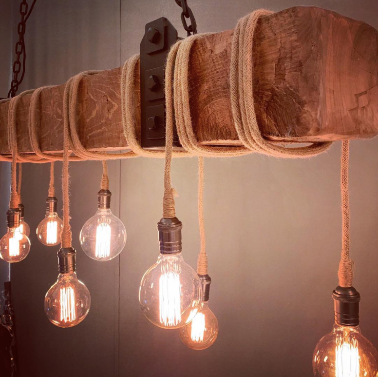 Carroll by Design Wedgewood Wood Beam Chandelier