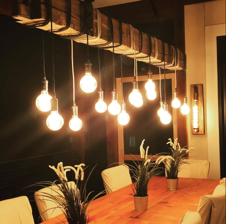 WOOD BEAM CHANDELIER