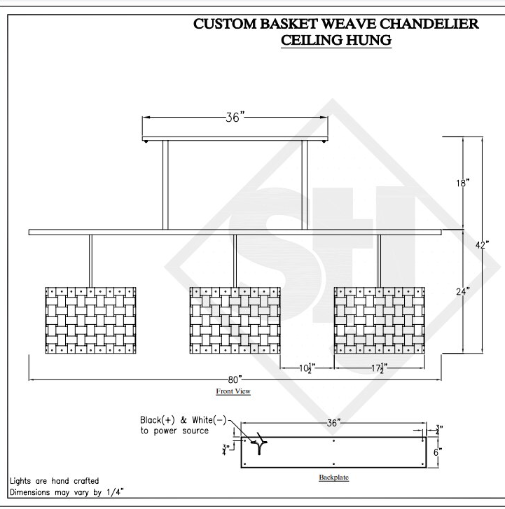 St. James Basket Weave Copper Chandelier