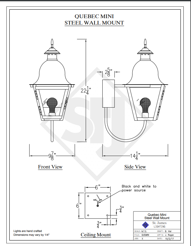 Line Drawings St. James Quebec Lantern