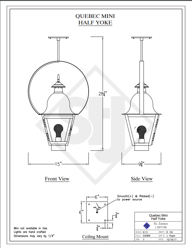 Line Drawings St. James Quebec Lantern