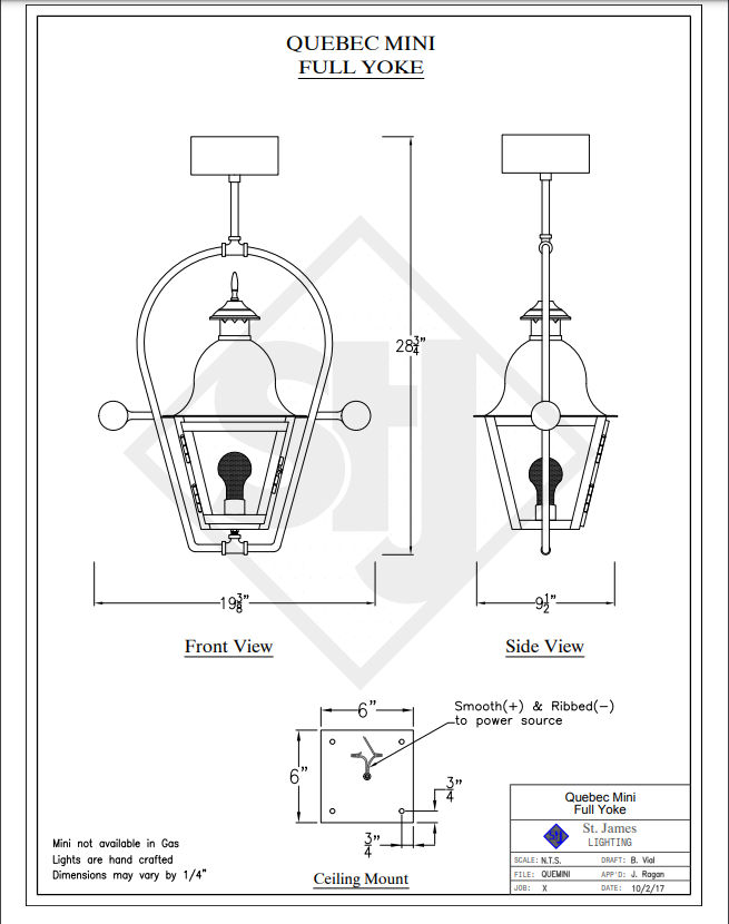 Line Drawings St. James Quebec Lantern