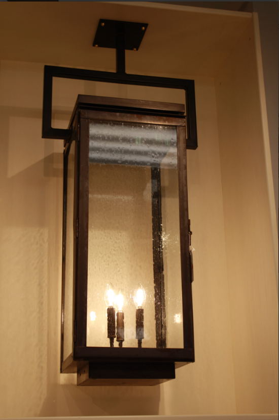 Copper electric pendant lantern
