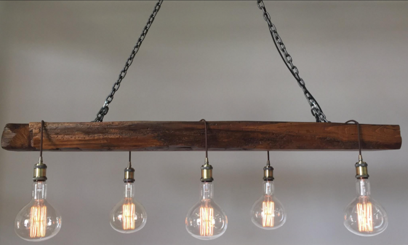 WOOD BEAM CHANDELIER