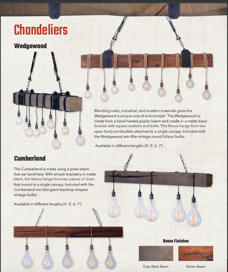 Carroll by Design Cumberland Wood Beam Chandelier