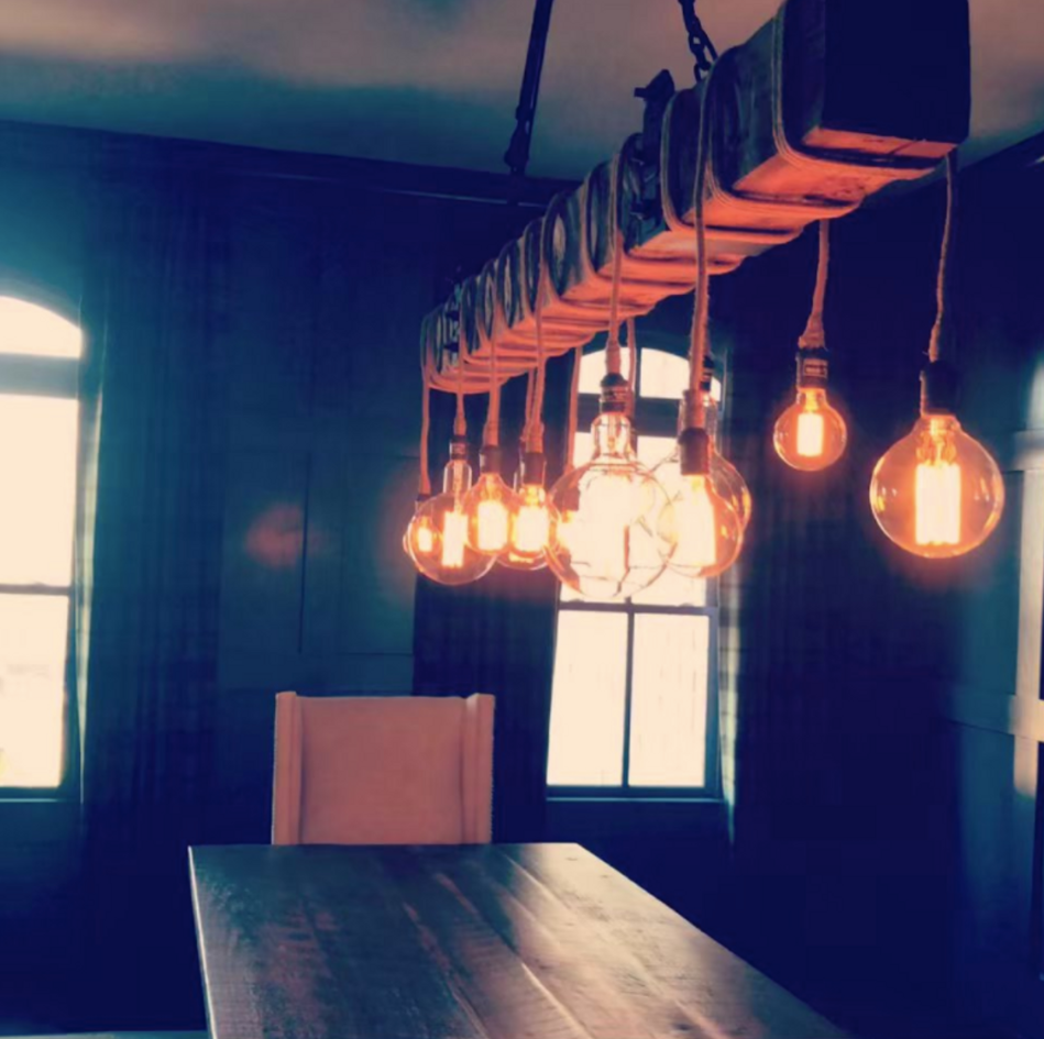 Carroll by Design Wedgewood Wood Beam Chandelier