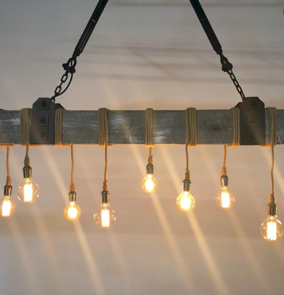 Carroll by Design Wedgewood Wood Beam Chandelier