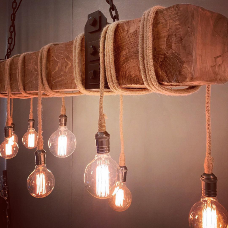 Carroll by Design Wedgewood Wood Beam Chandelier