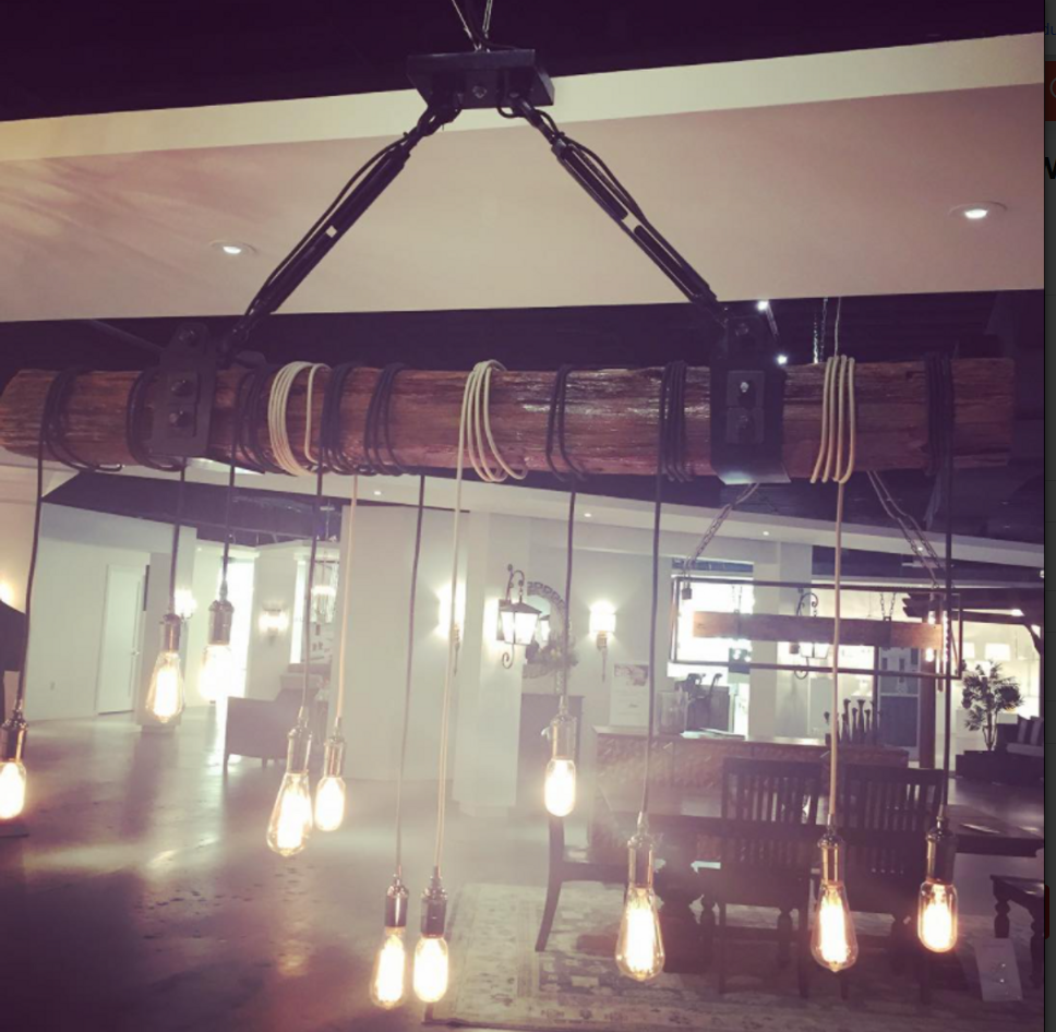 Carroll by Design Wedgewood Wood Beam Chandelier