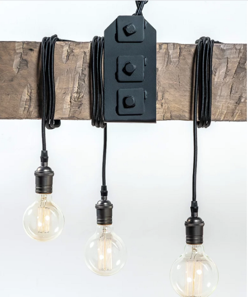 Carroll by Design Wedgewood Wood Beam Chandelier