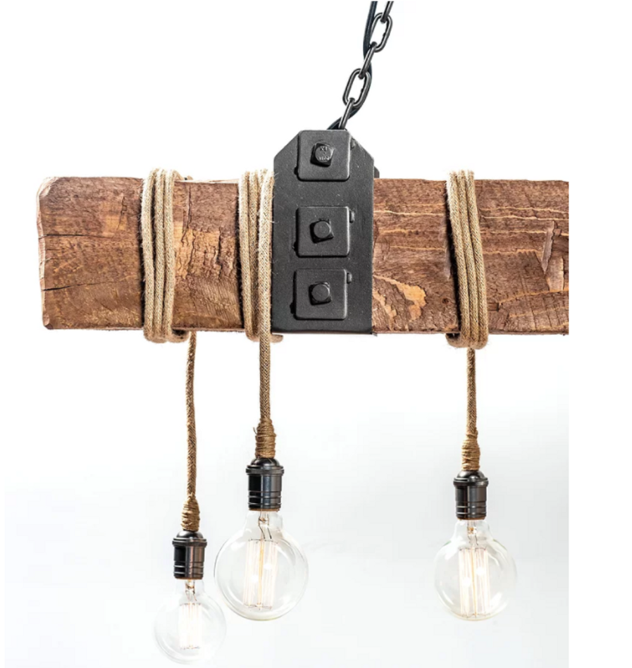 Carroll by Design Wedgewood Wood Beam Chandelier