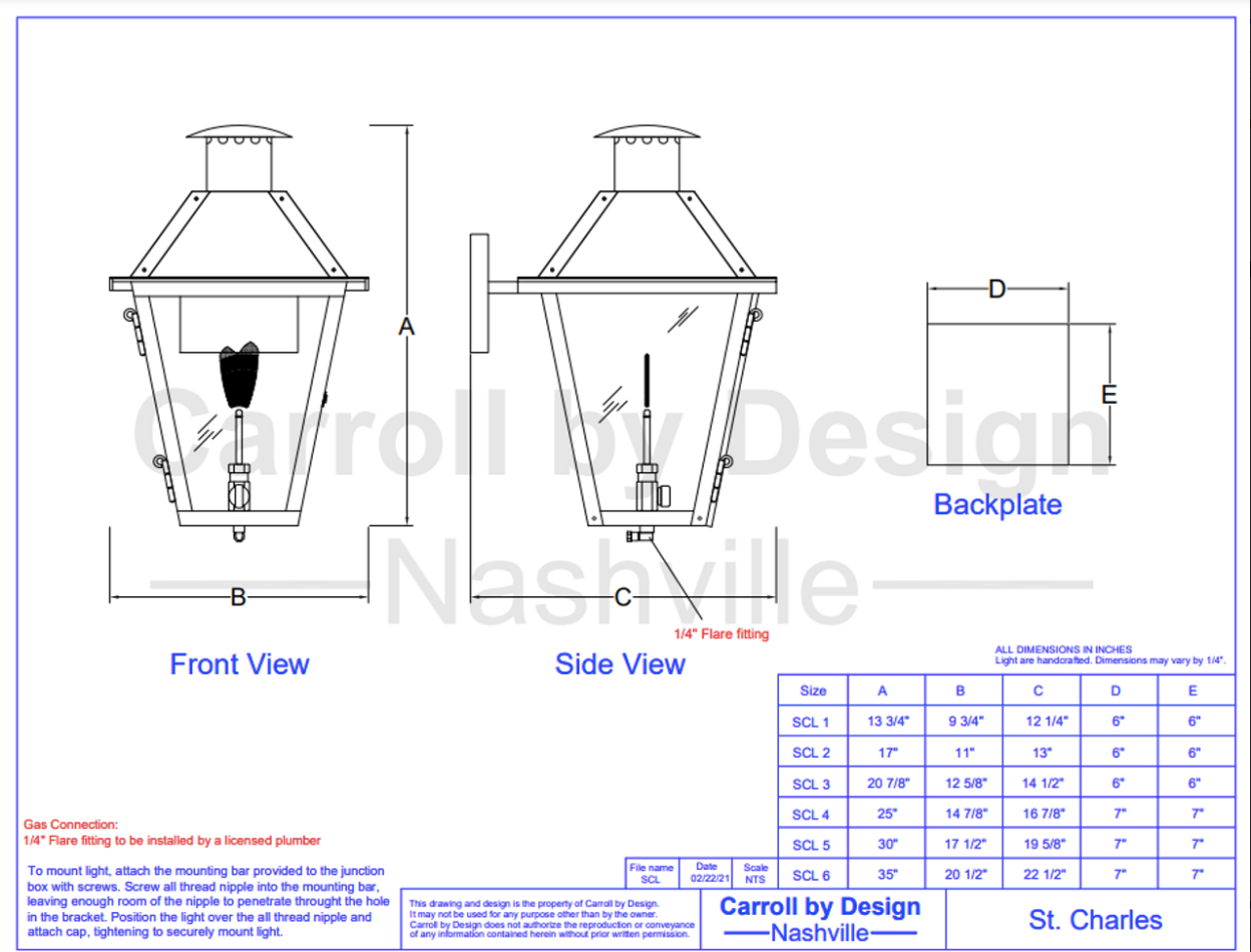 Carroll by Design St. Charles Copper Lantern