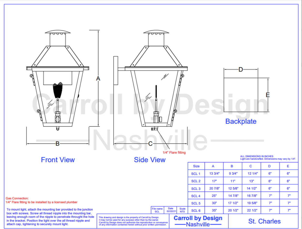 In Stock - St. Charles Copper Lantern