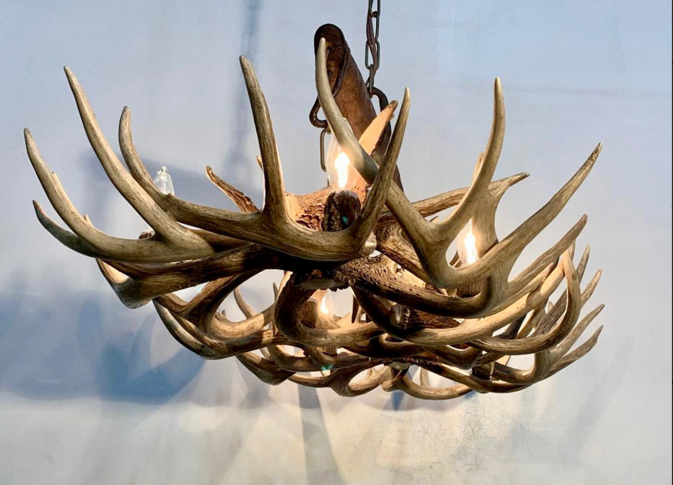Wild Wild West Deer Antler Ox Yoke Chandelier