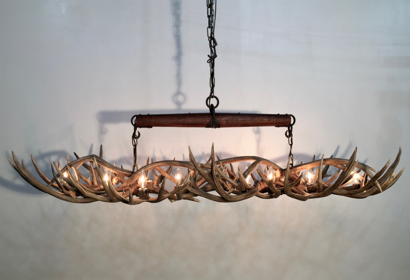 Wild Wild West Deer Antler Ox Yoke Chandelier