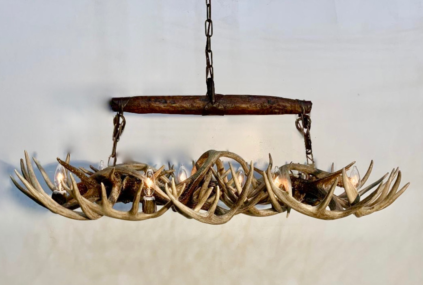 Wild Wild West Deer Antler Ox Yoke Chandelier