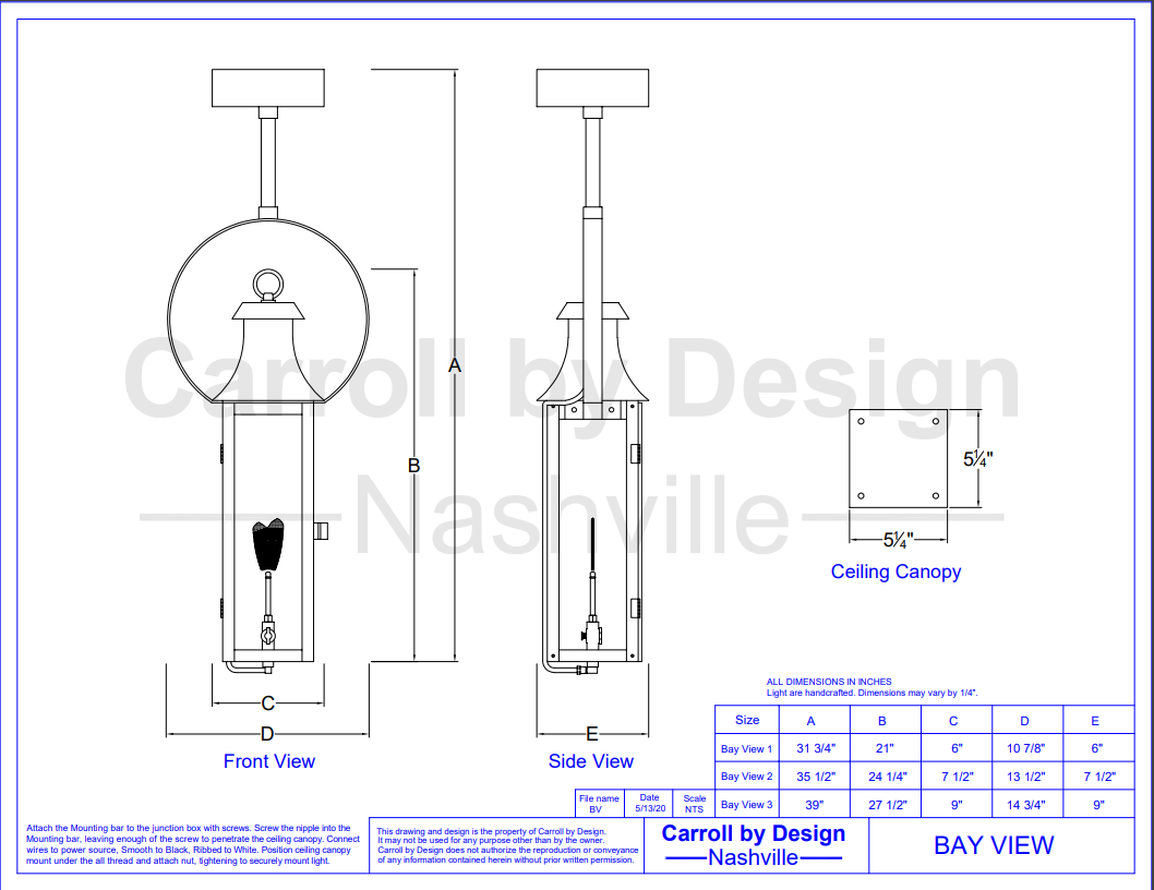 Carroll by Design Bay View Copper Lantern