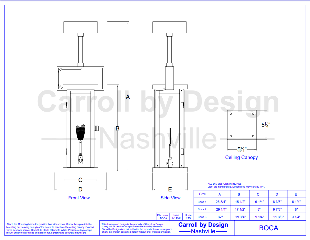 Carroll by Design Boca Copper Lantern