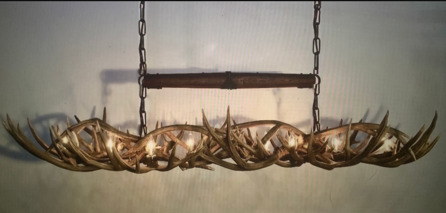 Wild Wild West Deer Antler Ox Yoke Chandelier