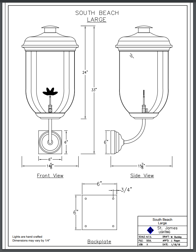 St. James South Beach Copper Lantern