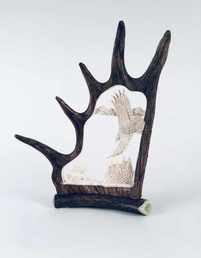 Banking Eagle Antler Carving