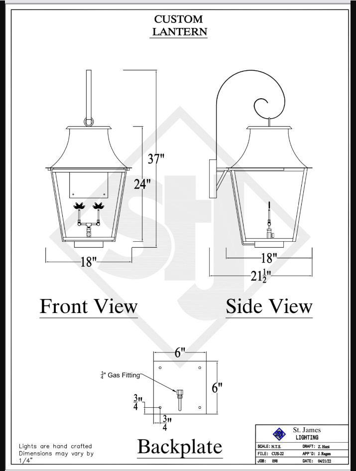 St. James Mandeville Copper Lantern