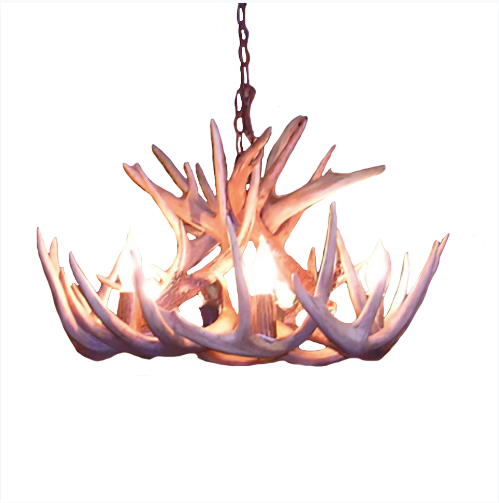 North Dakota Deer Antler Chandelier, 5 Lights