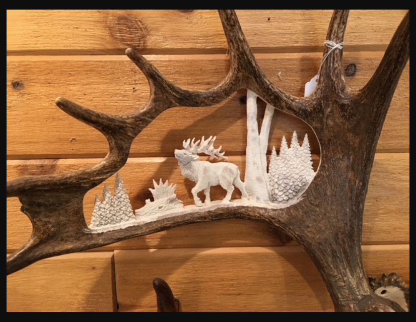 The Walking Elk or Moose Antler Carving – TetonLighting™