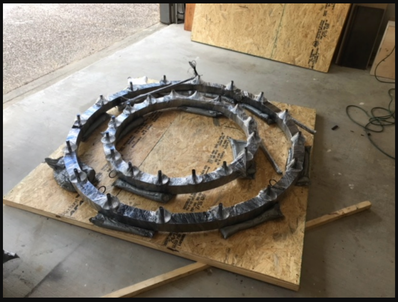 St. James Lombardi Steel Chandelier Custom Design