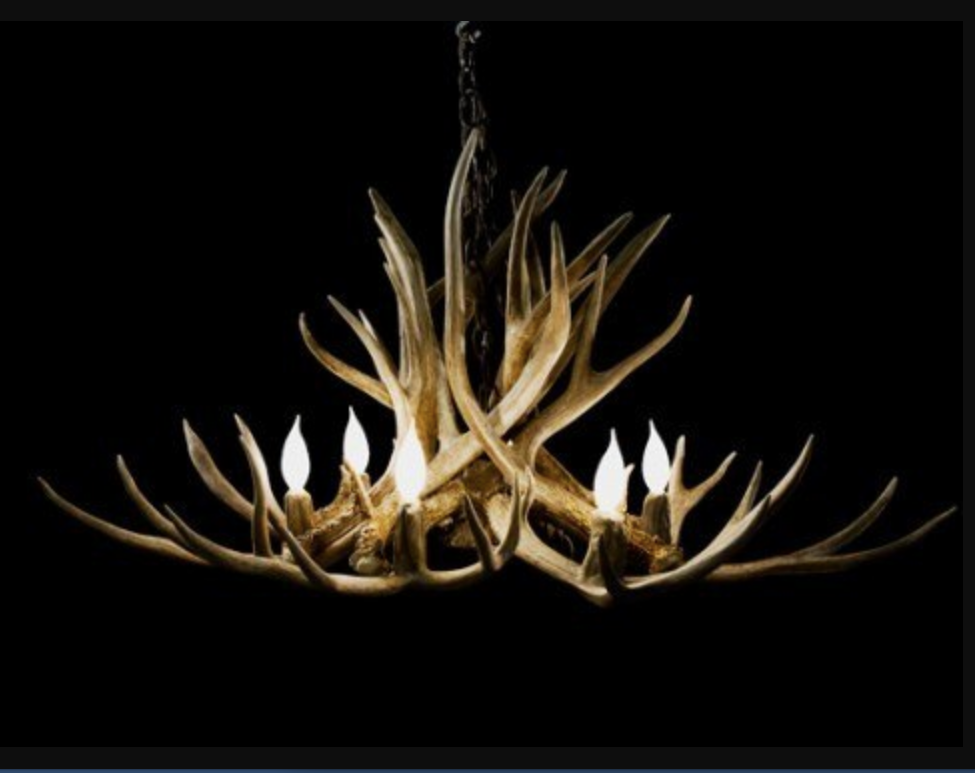 Yosemite Deer Antler Chandelier, 8 Lights