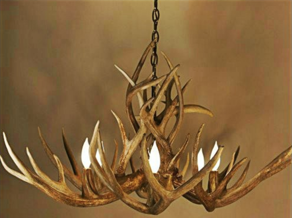 Yosemite Deer Antler Chandelier, 8 Lights