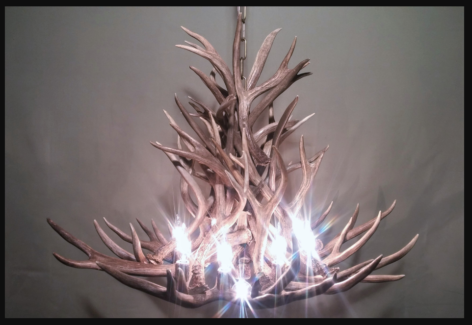 Wyoming Deer Antler Chandelier, 8-12 Lights