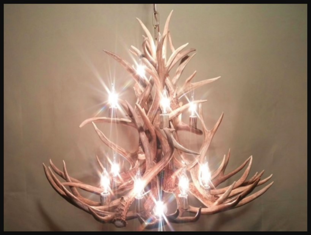 Montana Deer Antler Chandelier, 13 Lights